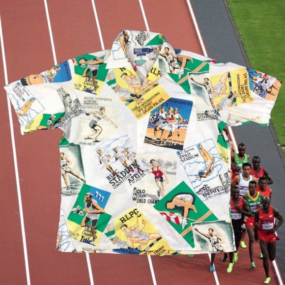 Vintage 1992 Polo Ralph Lauren RLPC Stadium button down shirt size L - Picture 1 of 6